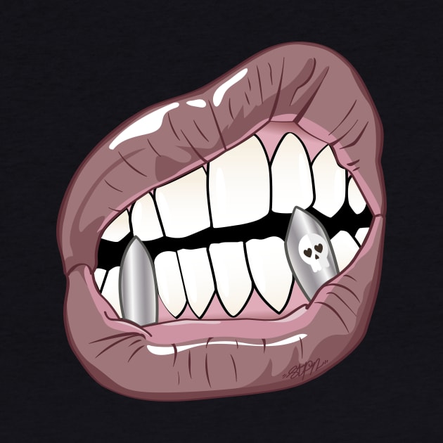 Mouth with Silver Teeth (for Face Mask) by madebystfn